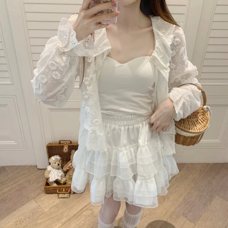 Gentle and Sweet Puffy Skirt   HA1845 - Image 5