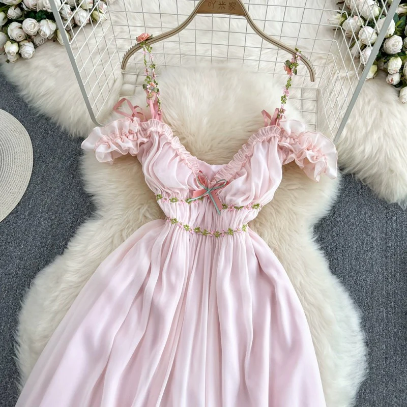 Gentle chiffon suspender dress HA1839 - Image 2