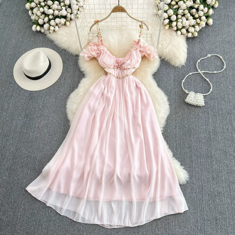 Gentle chiffon suspender dress HA1839 - Image 4