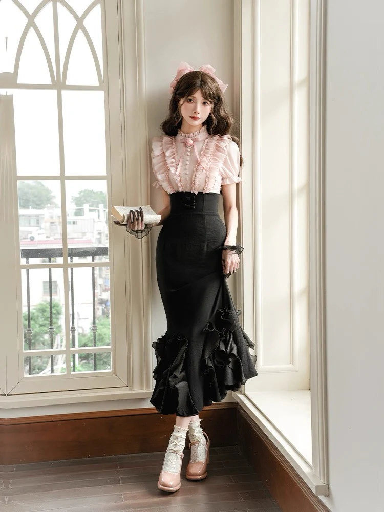 Gentle fishtail skirt suit HA2976 - Image 11