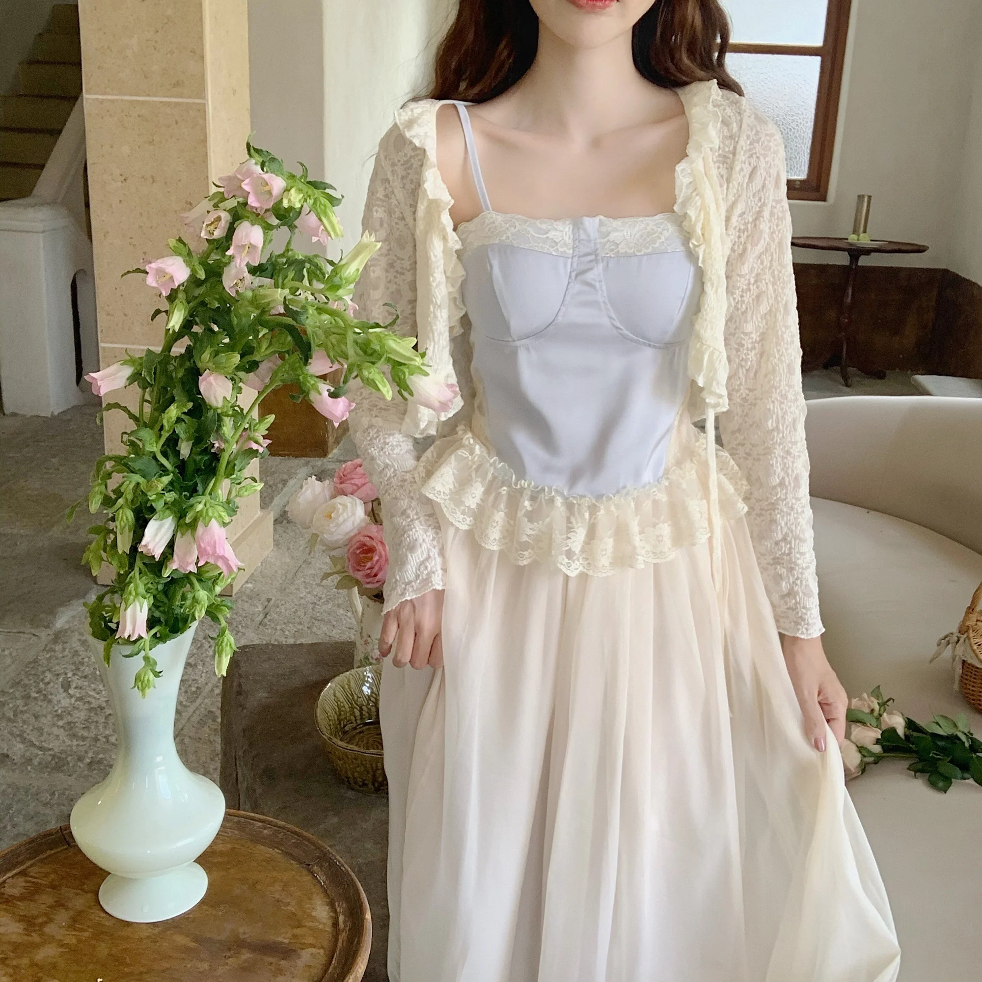 Gentle Lace Panel Camisole    HA1081 - Image 2