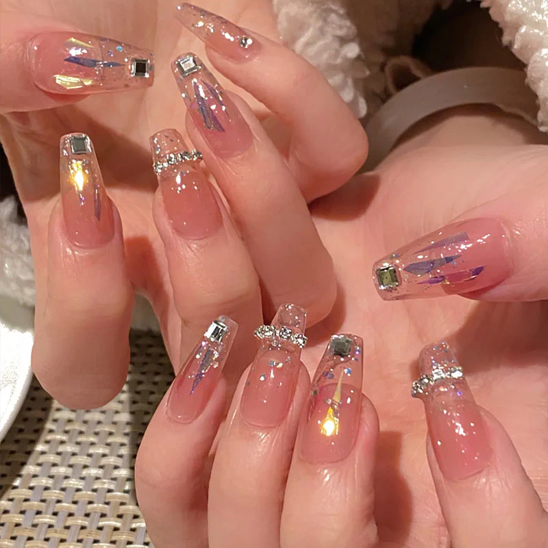 Gentle Rock Candy Crushed Gold Nail Patch HA0134