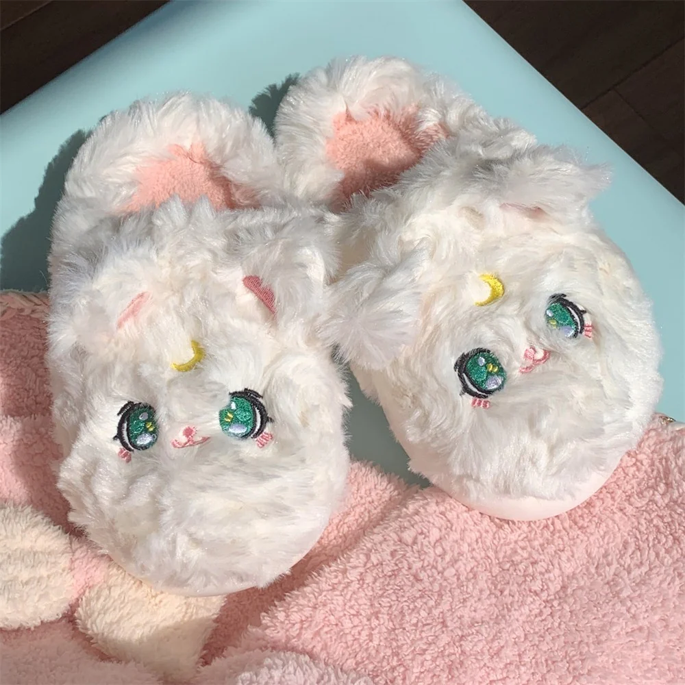 Girl Heart Cat Cotton Slippers   HA1344 - Image 3