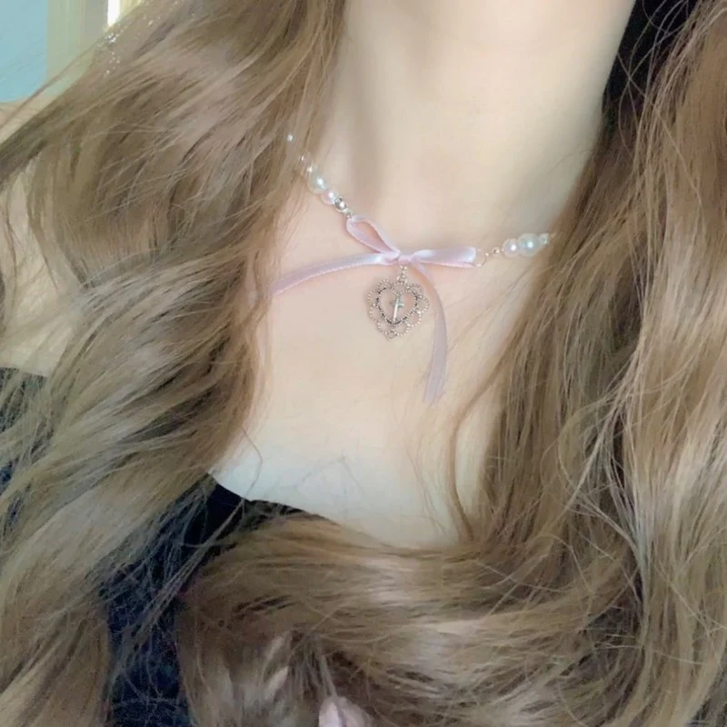 Girl heart pearl love cross HA1663 - Image 3