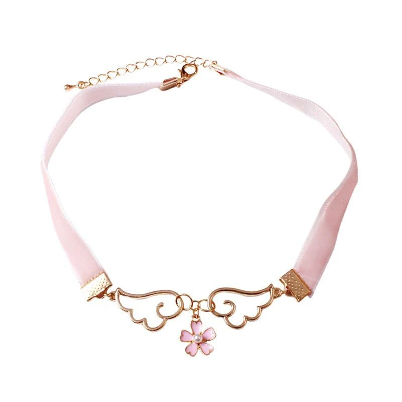 Girl Sakura Wing Choker Necklace  HA1523 - Image 6