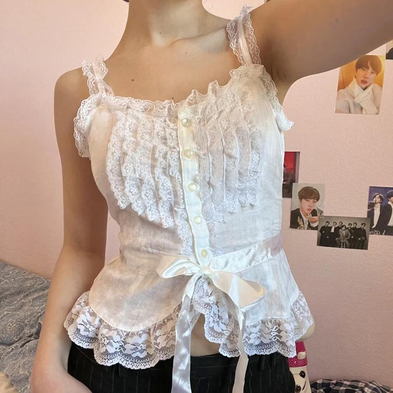 Girl stitching camisole top HA1571 - Image 3