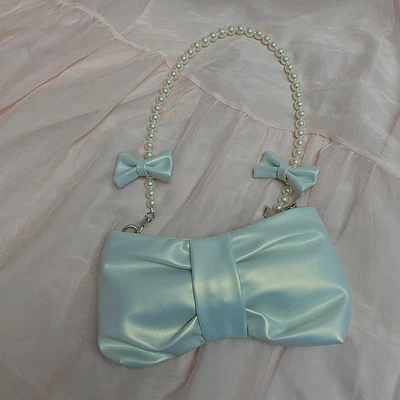 Girly Pearl Bow Underarm Tote HA0671 - Image 7