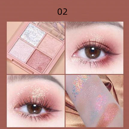 Glitter Makeup Four Color Eyeshadow Palette HA0084 - Image 3