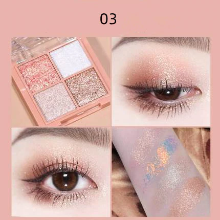Glitter Makeup Four Color Eyeshadow Palette HA0084 - Image 4