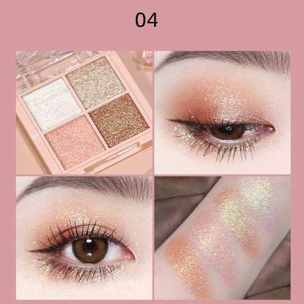 Glitter Makeup Four Color Eyeshadow Palette HA0084 - Image 5