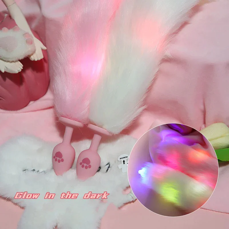Glowing Rabbit Foxtail Anal Plug HA2354 - Image 6