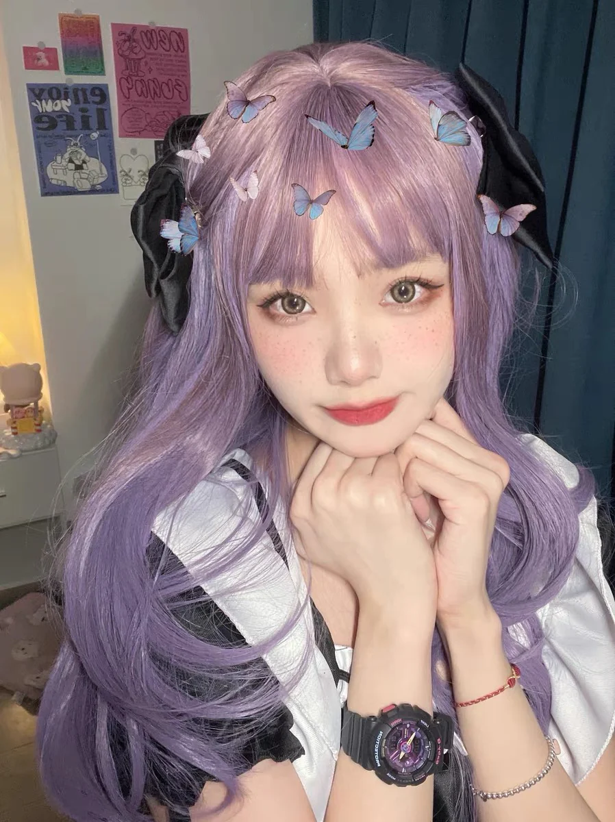 Gradient Edo Purple Long Curly Hair HA0306 - Image 5