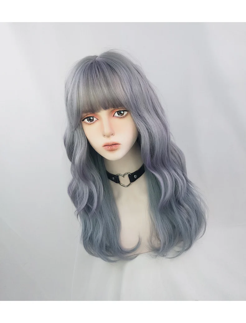 Gray-blue curly hair HA0038 - Image 3