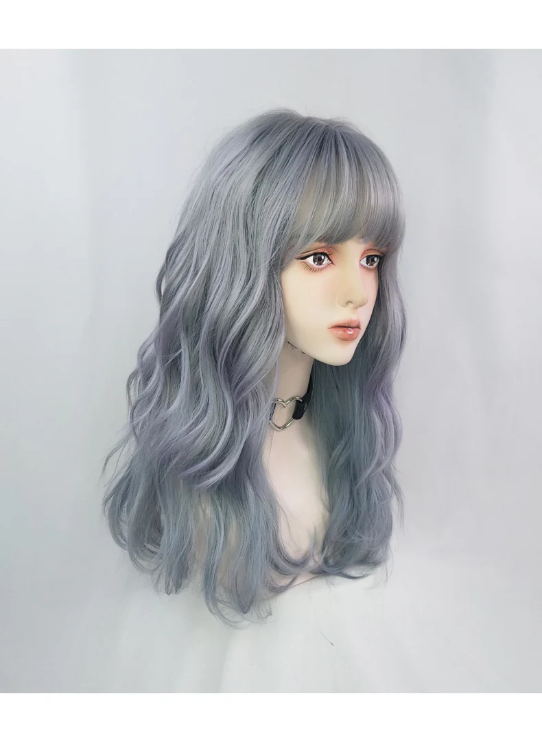 Gray-blue curly hair HA0038 - Image 4