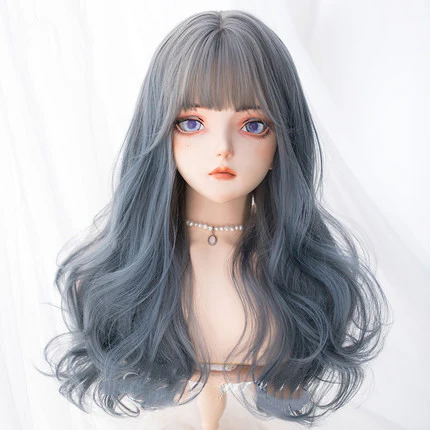 Gray-blue gradient long curly hair HA0254 - Image 4