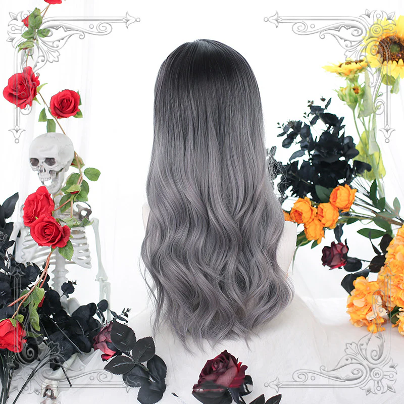 Gray Miasma Partially Dyed Long Curly Hair  HA0465 - Image 2