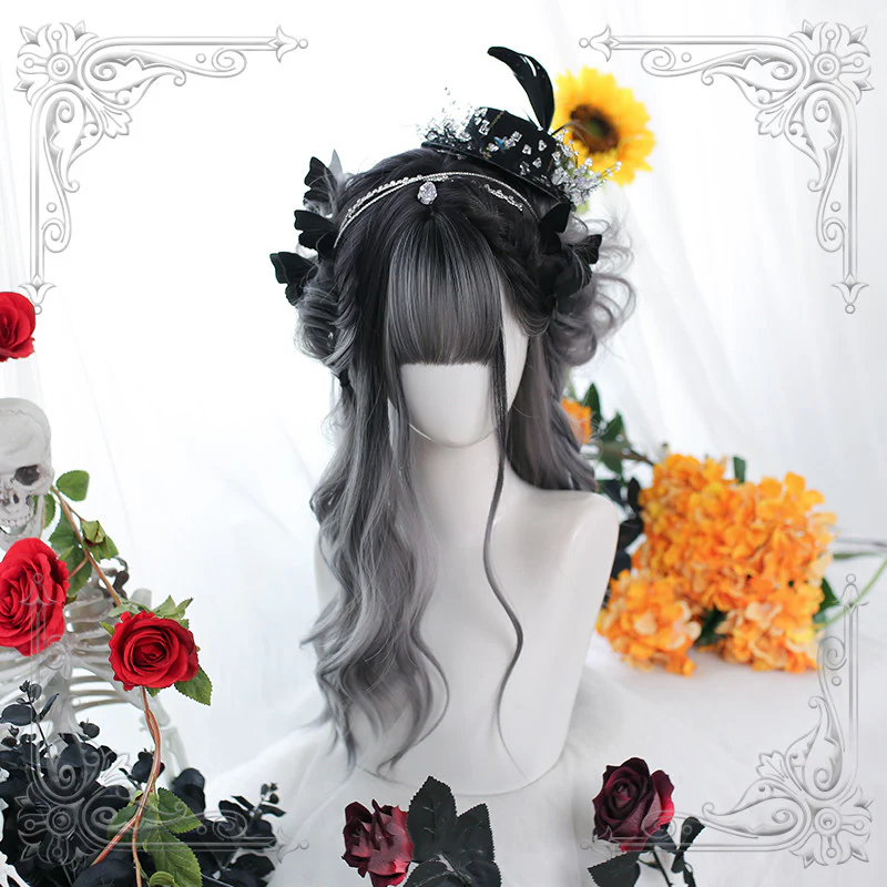 Gray Miasma Partially Dyed Long Curly Hair  HA0465 - Image 3