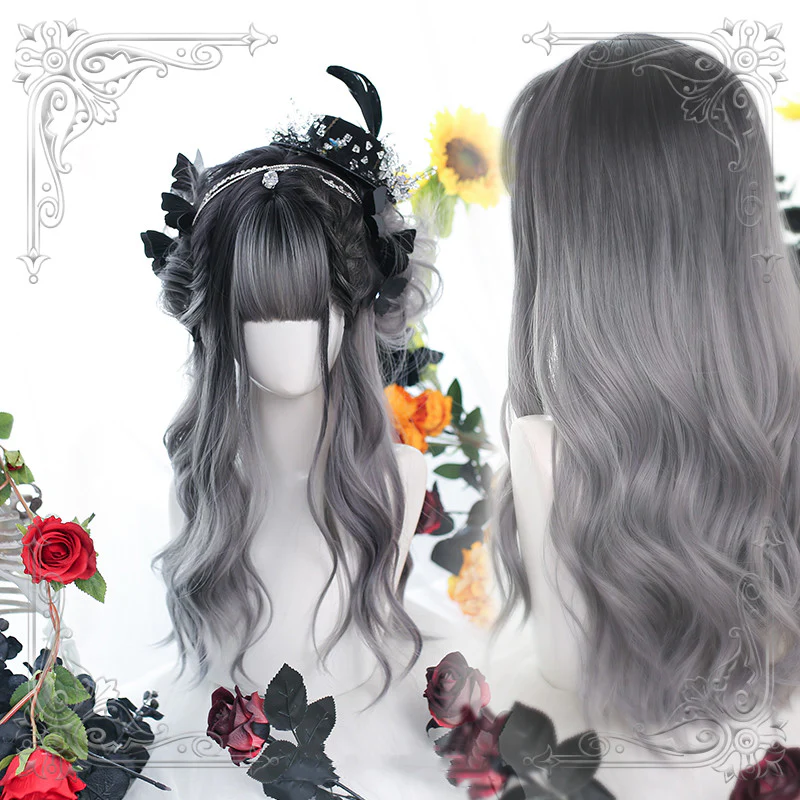 Gray Miasma Partially Dyed Long Curly Hair  HA0465 - Image 4