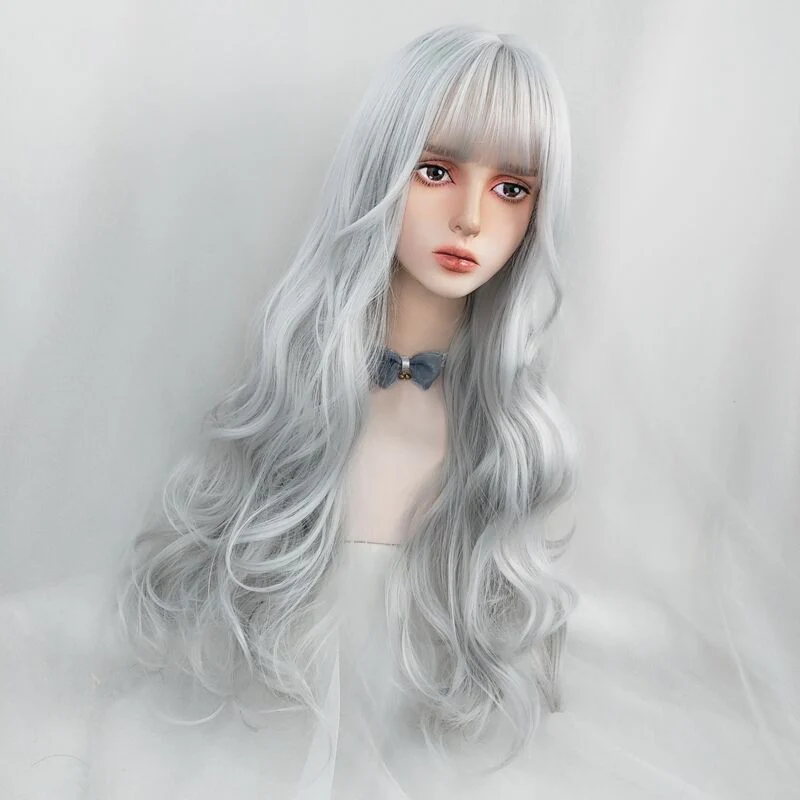 Grey long curly hair  HA0054 - Image 3