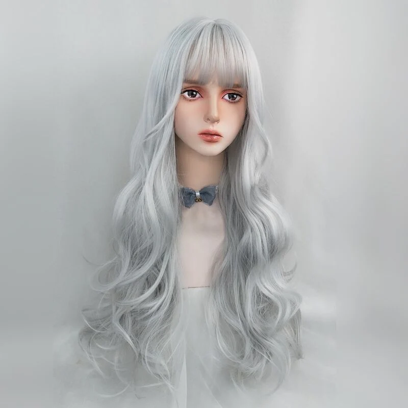 Grey long curly hair  HA0054 - Image 4