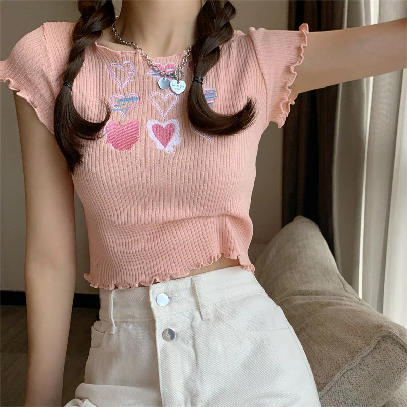 Sweet and Spicy Knit Short Sleeve T-Shirt   HA0562 - Image 2