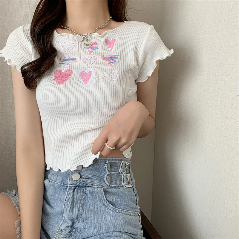 Sweet and Spicy Knit Short Sleeve T-Shirt   HA0562 - Image 3