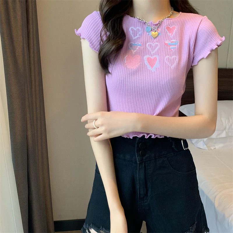 Sweet and Spicy Knit Short Sleeve T-Shirt   HA0562 - Image 4