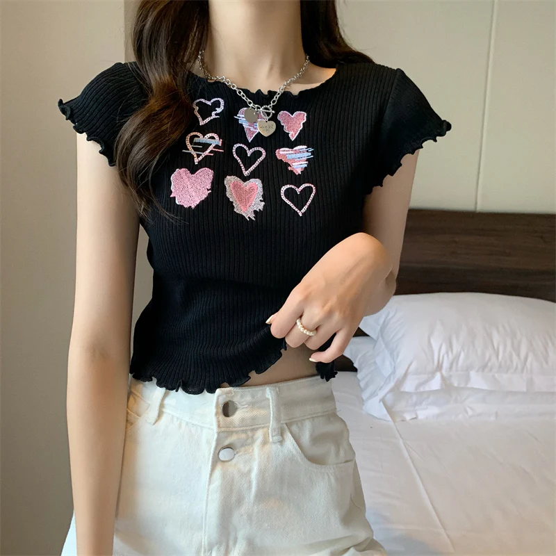 Sweet and Spicy Knit Short Sleeve T-Shirt   HA0562 - Image 5