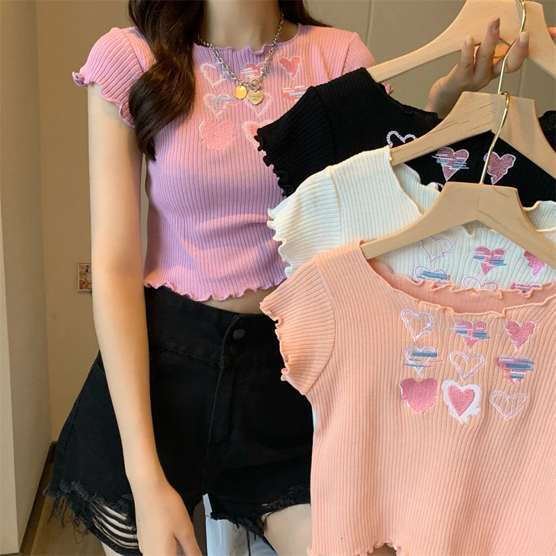 Sweet and Spicy Knit Short Sleeve T-Shirt   HA0562 - Image 6