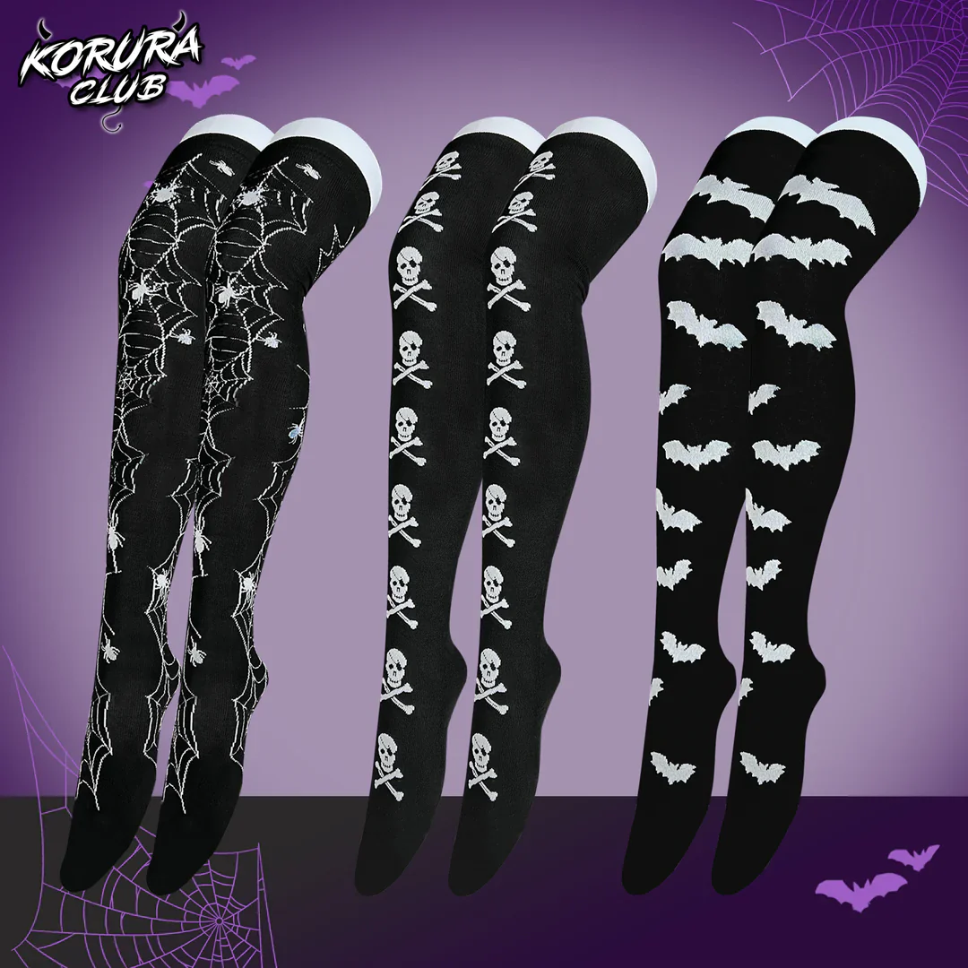 Halloween Knit Thigh-High Socks KS10 - Image 4