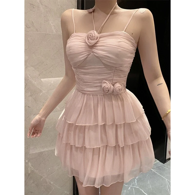 Halter neck waist slim suspender dress  HA1953 - Image 2