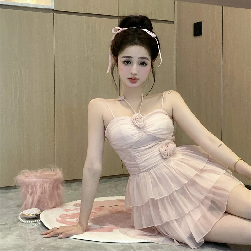 Halter neck waist slim suspender dress  HA1953 - Image 3