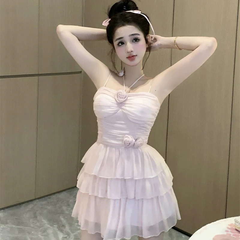 Halter neck waist slim suspender dress  HA1953 - Image 5