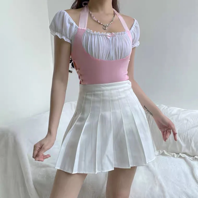Halterneck square neck one-piece T-shirt    HA0633 - Image 3