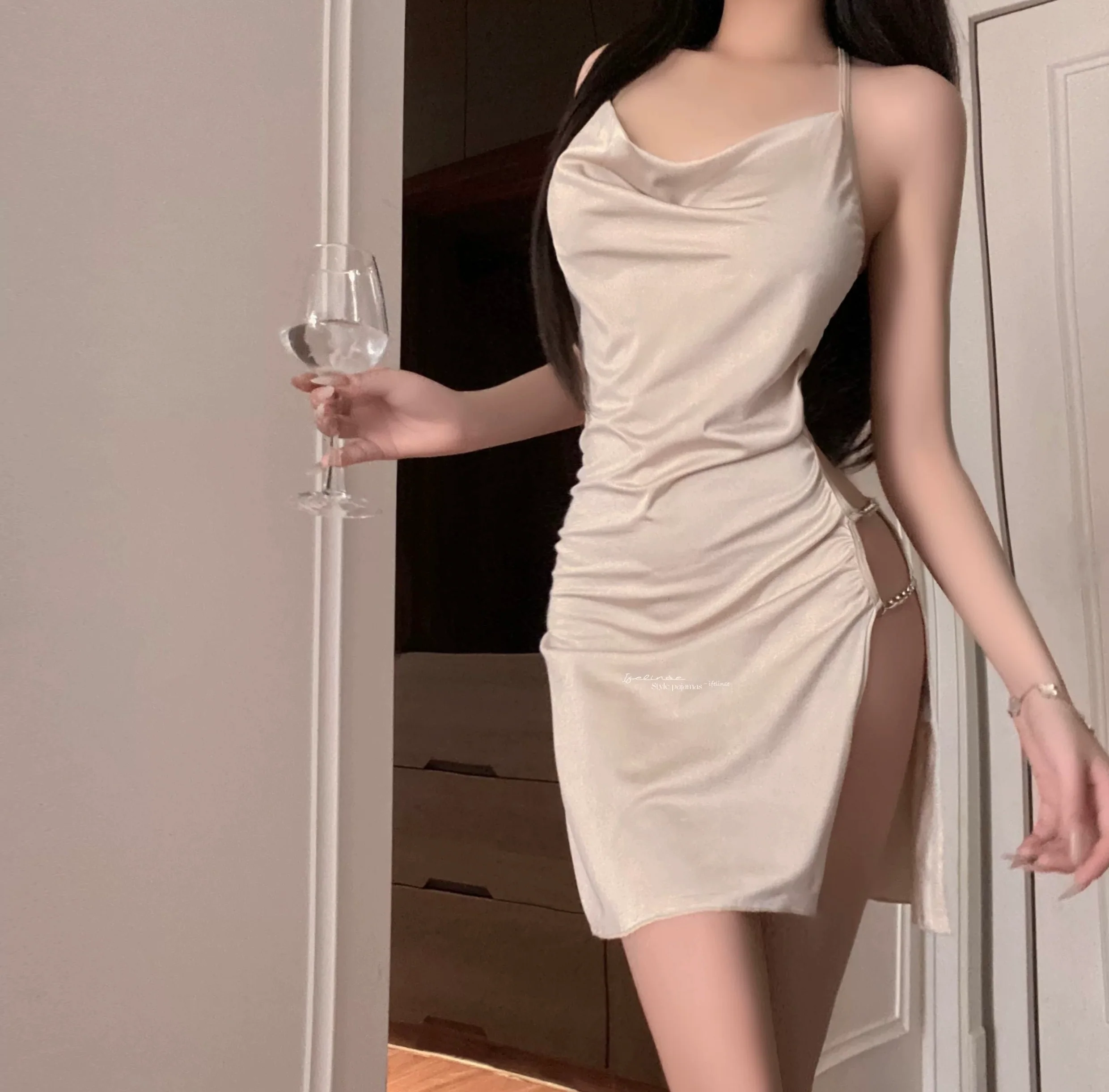 Halterneck suspender dress HA2886 - Image 4