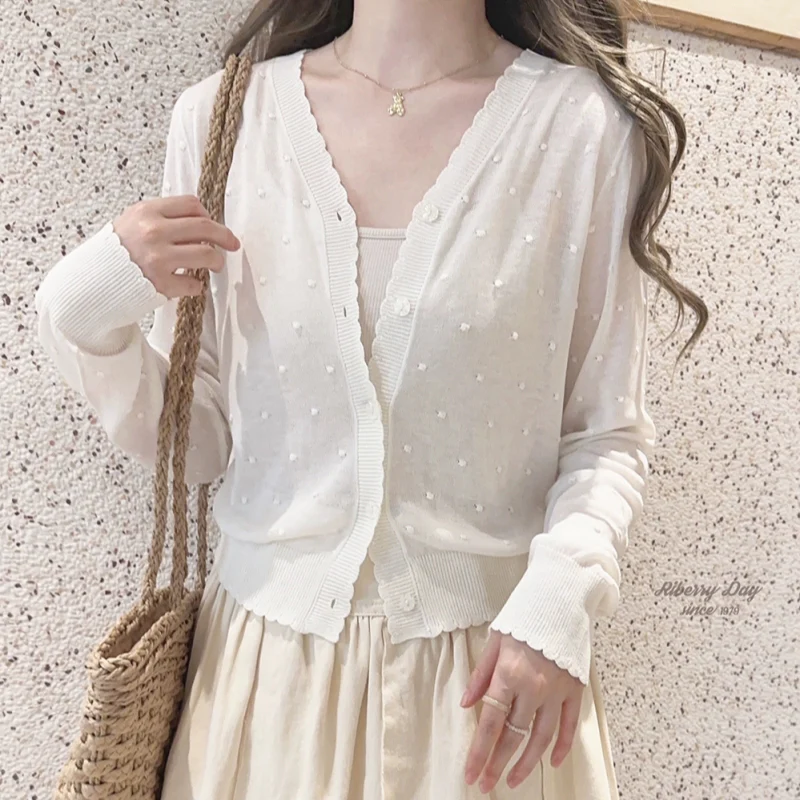 Hand-embroidered openwork sweater   HA2171 - Image 2