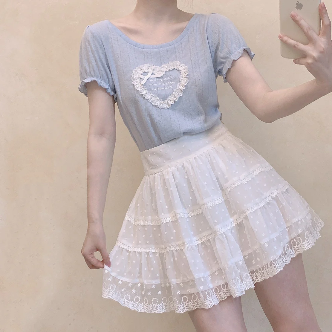 Heart bow cutout T-shirt   HA1390 - Image 4