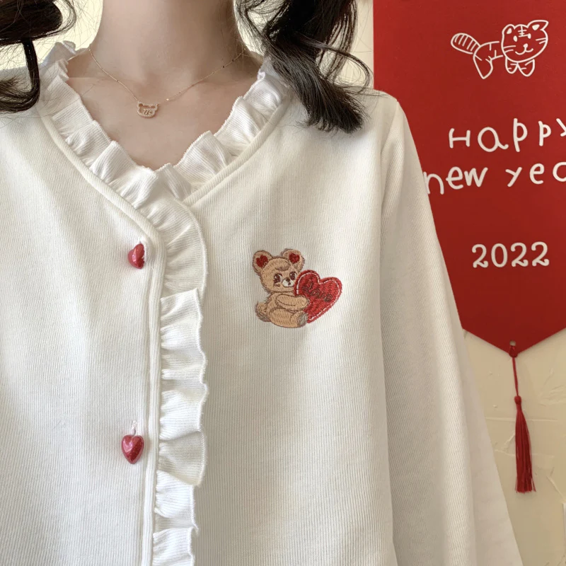 Heart Button Loose Cardigan Jacket    HA0568 - Image 3