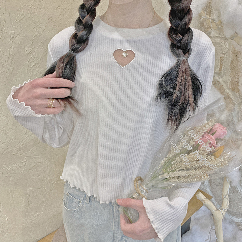 Heart cutout T-shirt HA1006 - Image 4