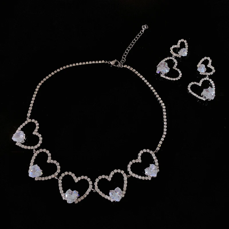 Heart necklace earrings HA0950 - Image 5