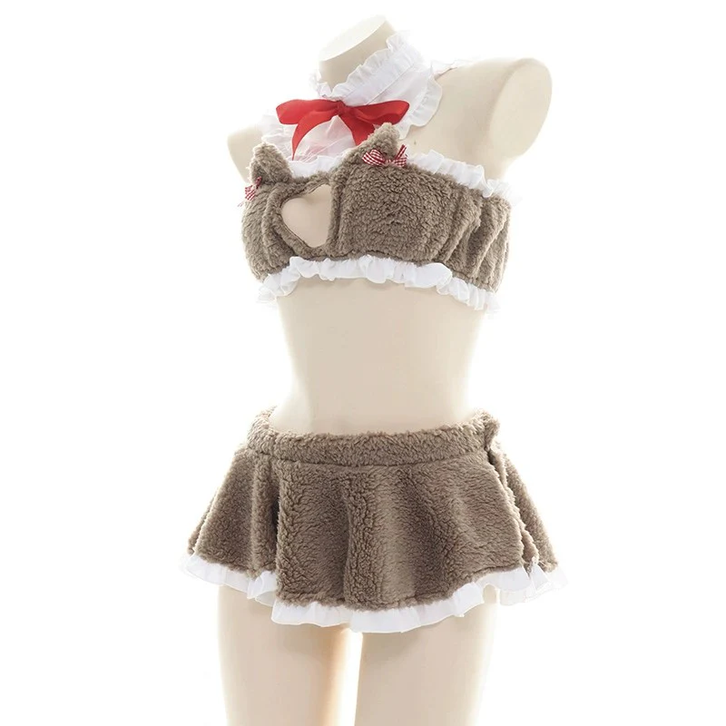 Heart Open Chest Cat Ear Pajamas HA1758 - Image 3