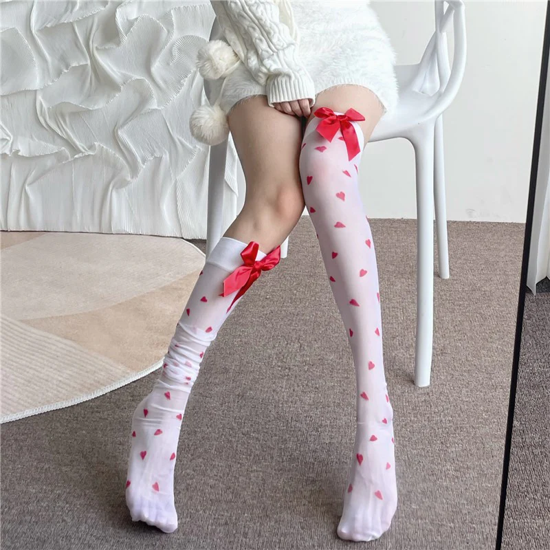 Heart red bow stockings   HA1304 - Image 3