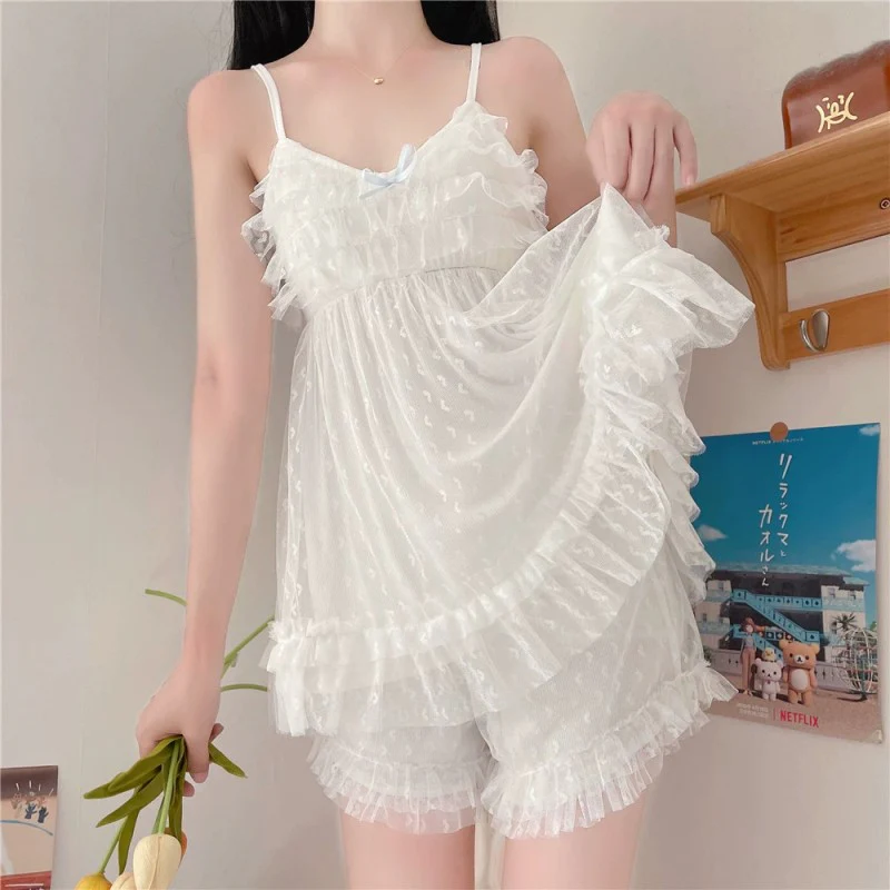 Heart-shaped mesh suspender nightdress   HA2002 - Image 2