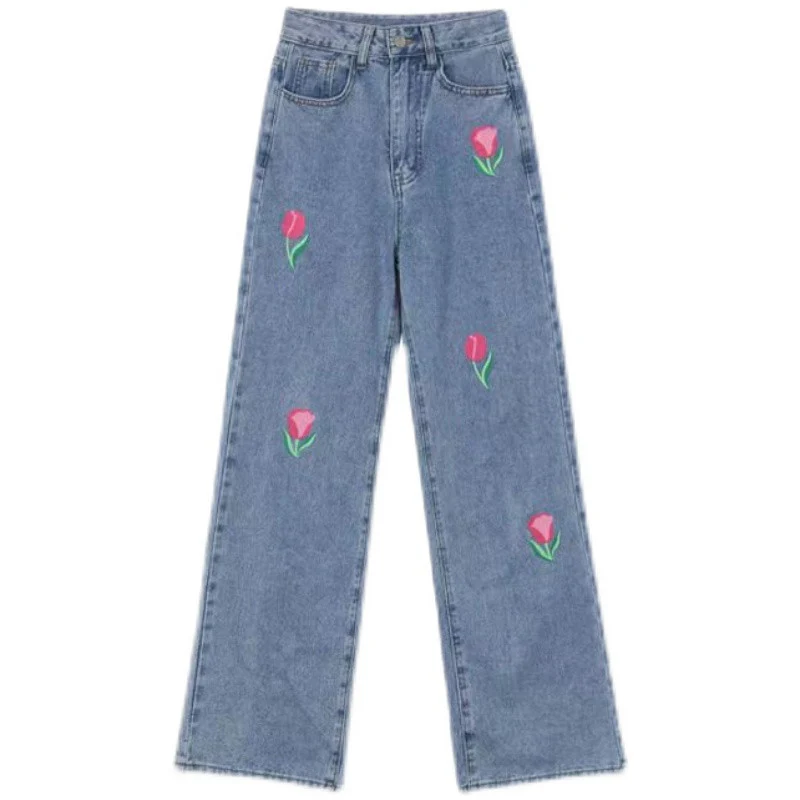 High-Rise Tulip Print Versatile Wide-Leg Pants   HA1073 - Image 4