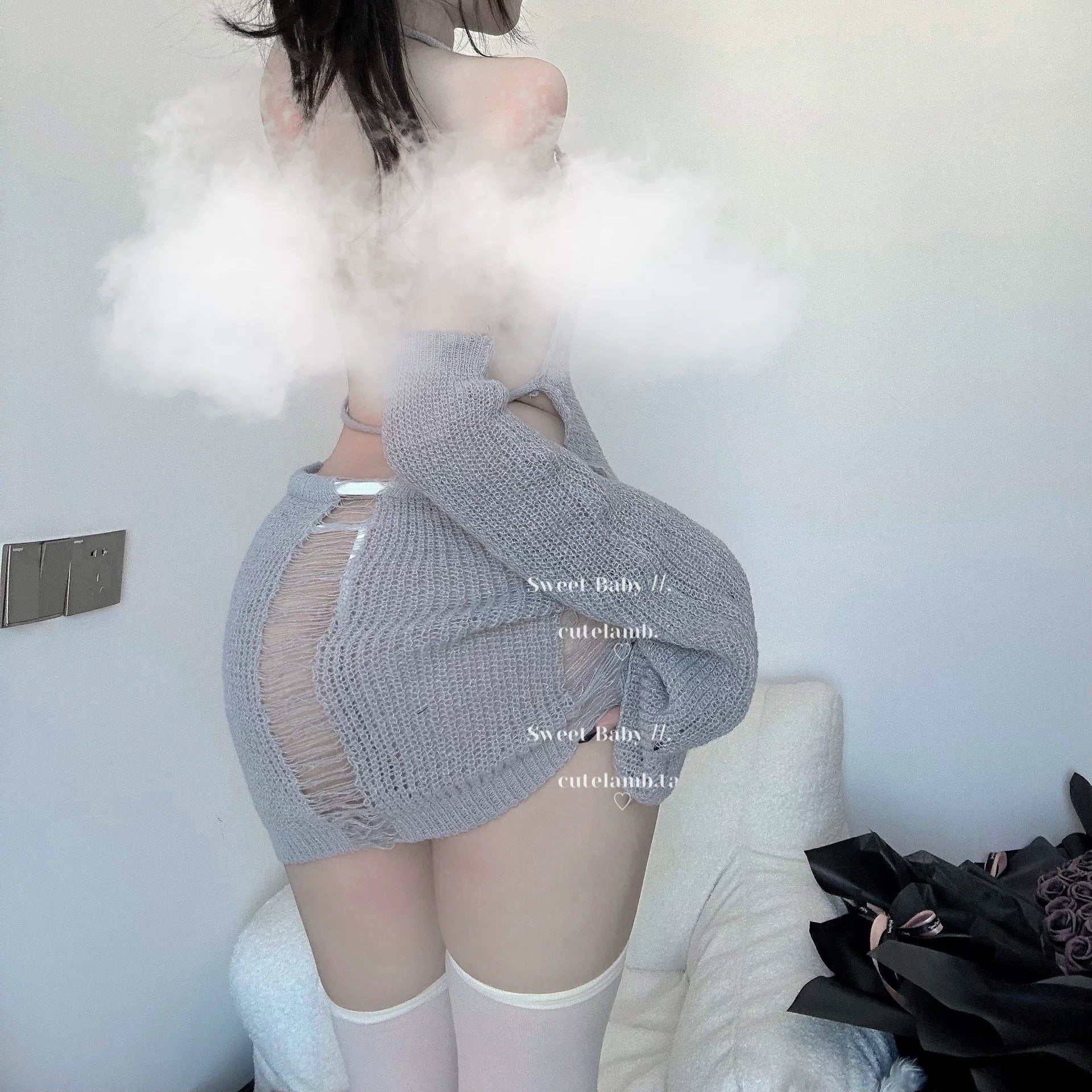 Hollow sweater suit HA2781 - Image 4
