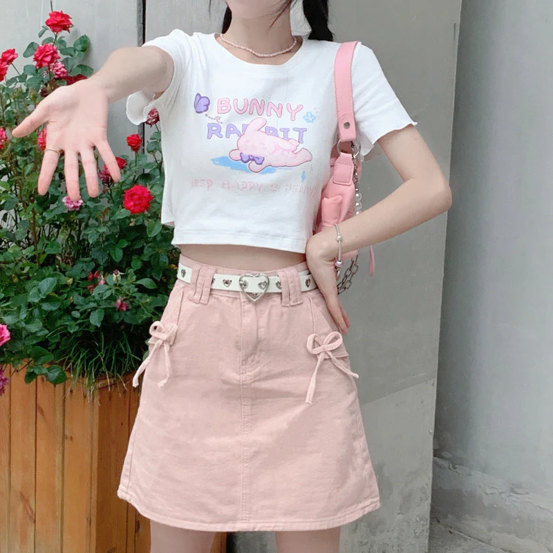 Hottie Slim Fit Big Bow T-Shirt     HA0733 - Image 2