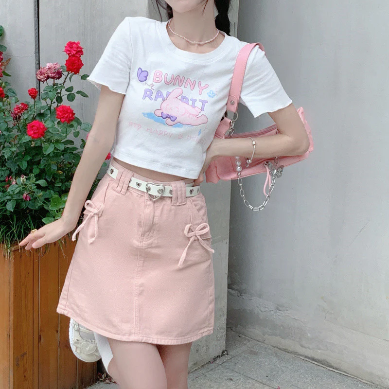 Hottie Slim Fit Big Bow T-Shirt     HA0733 - Image 3