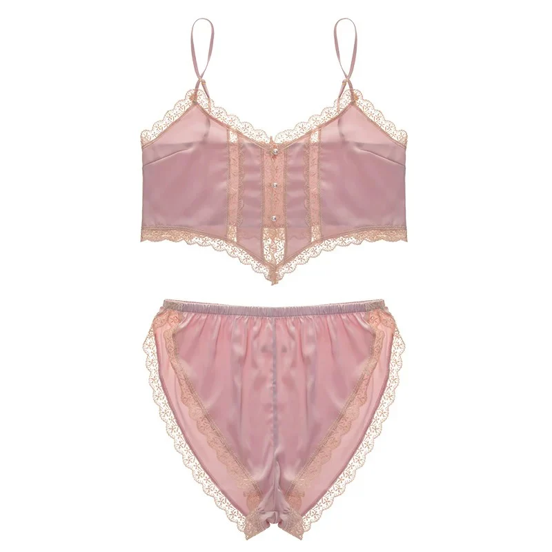Ice silk lace suspender suit HA2863 - Image 11