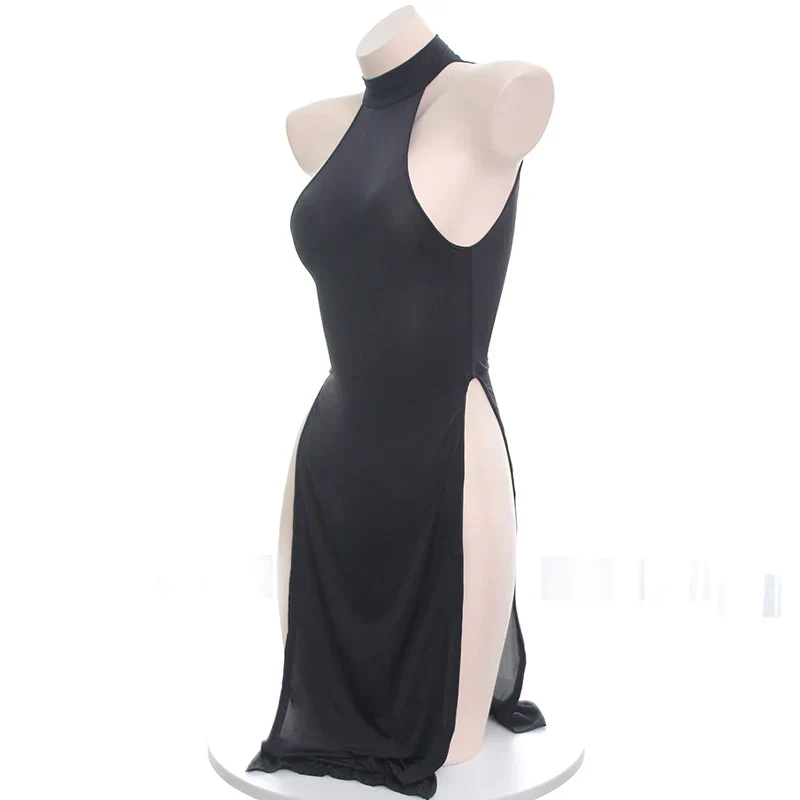 ice silk slit dress HA2369 - Image 7