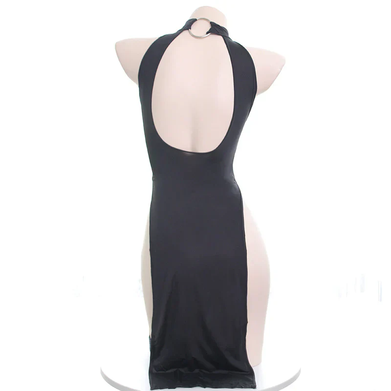 ice silk slit dress HA2369 - Image 8
